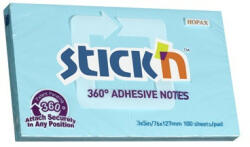 Stick'n Öntapadó jegyzettömb STICK'N 76x127mm 360°-ban tapadó kék 100 lap (03_00497)