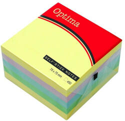 Öntapadós jegyzet OPTIMA 76x76mm pasztell 400 lap (22916)