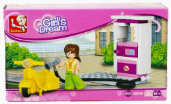 Sluban Girl's Dream - Robogó benzinkúttal építőjáték készlet (M38-B0518)