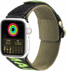 Dux Ducis (Outdoor Version) csereszíj Apple Watch Ultra, SE, 9, 8, 7, 6, 5, 4, 3, 2, 1 (49, 45, 44, 42 mm) Fekete/zöld