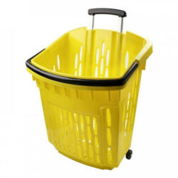  Troller, 38 litri, galben, din plastic, cu manere de culoare neagra (RMKTK38G)
