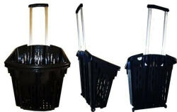  Troller, 38 litri, neagra, din plastic, cu manere de culoare neagra (RMKTK38N)