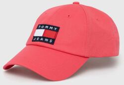 Tommy Jeans pamut baseball sapka rózsaszín, nyomott mintás - rózsaszín Univerzális méret - answear - 17 990 Ft