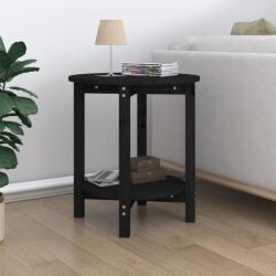 vidaXL Măsuță de cafea, negru, Ø 55x60 cm, lemn masiv de pin (822356) Masa de cafea