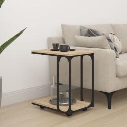 vidaXL Masă laterală cu roți stejar sonoma 50x35x55, 5cm lemn prelucrat (825808)