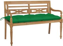 vidaXL Bancă Batavia cu pernă verde, 120 cm lemn masiv tec (3062174)