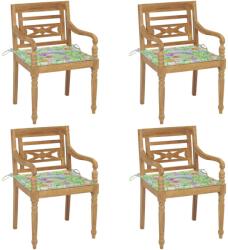 vidaXL Scaune Batavia cu perne, 4 buc. , lemn masiv de tec (3073307)