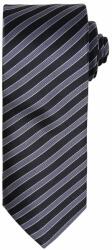 Premier Workwear Dupla csíkos nyakkendő - Fekete / sötétszürke (PR782-1000213237)