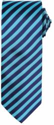 Premier Workwear Dupla csíkos nyakkendő - Türkiz / sötétkék (PR782-1000213242)