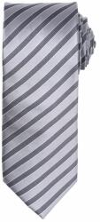 Premier Workwear Dupla csíkos nyakkendő - Ezüst / Sötétszürke (PR782-1000213241)