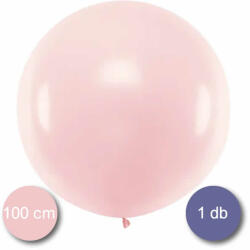 PartyDeco Latex lufi, gömb alakú, halvány rózsaszín, 100 cm átmérő
