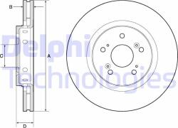 DELPHI Disc frana DELPHI BG4808C (BG4808C) - automobilus