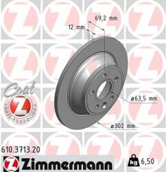 ZIMMERMANN Disc frana ZIMMERMANN COAT Z 610.3713. 20 (610.3713.20)