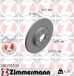 ZIMMERMANN Disc frana ZIMMERMANN 230.2357. 20