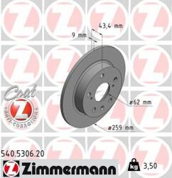 ZIMMERMANN Disc frana ZIMMERMANN COAT Z 540.5306. 20 (540.5306.20)