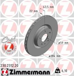 ZIMMERMANN Disc frana ZIMMERMANN COAT Z 230.2312. 20 (230.2312.20)
