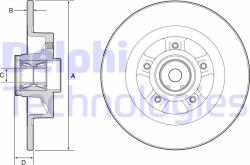 DELPHI Disc frana DELPHI BG9115RS (BG9115RS) - automobilus
