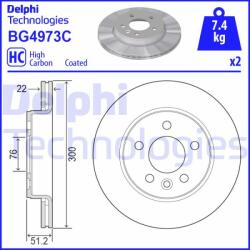 DELPHI Disc frana DELPHI BG4973C (BG4973C) - automobilus