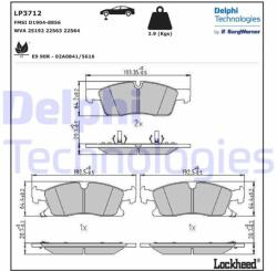DELPHI set placute frana, frana disc DELPHI LP3712 - automobilus