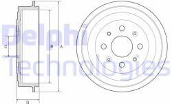 DELPHI Tambur frana DELPHI BF619 (BF619) - automobilus