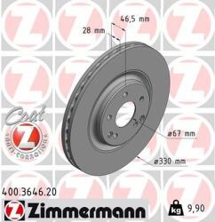 ZIMMERMANN Disc frana ZIMMERMANN COAT Z 400.3646. 20 (400.3646.20)
