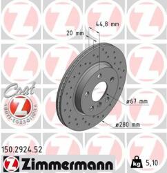 ZIMMERMANN Disc frana ZIMMERMANN SPORT Z 150.2924. 52 (150.2924.52)