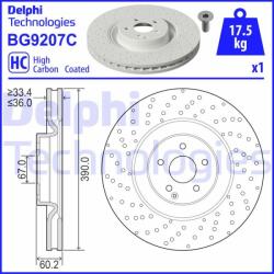 DELPHI Disc frana DELPHI BG9207C (BG9207C) - automobilus