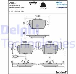 DELPHI set placute frana, frana disc DELPHI LP3694 (LP3694)