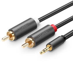 UGREEN Cablu Audio, Ugreen AV102, Jack 3.5mm Tata la 2RCA Tata, 1m, Negru (10772-UGREEN)