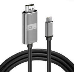 Basekit Cablu Adaptor USB Type-C la HDMI, Basekit USH147, Rezolutie 4K@60Hz, Lungime 1.8m, Negru (TD-USH147)