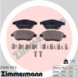 ZIMMERMANN set placute frana, frana disc ZIMMERMANN 23600.190. 2