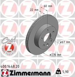 ZIMMERMANN Disc frana ZIMMERMANN 400.1448. 20