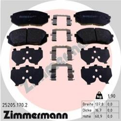 ZIMMERMANN set placute frana, frana disc ZIMMERMANN 25205.170. 2 (25205.170.2)