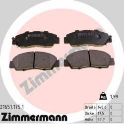 ZIMMERMANN set placute frana, frana disc ZIMMERMANN 21651.175. 1 (21651.175.1)