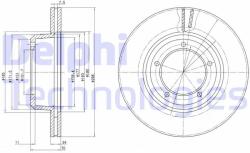 DELPHI Disc frana DELPHI BG2612C (BG2612C) - automobilus
