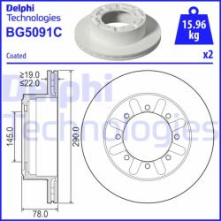 DELPHI Disc frana DELPHI BG5091C (BG5091C)