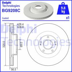 DELPHI Disc frana DELPHI BG9208C (BG9208C)