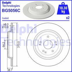DELPHI Disc frana DELPHI BG5056C (BG5056C) - automobilus
