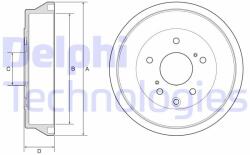 DELPHI Tambur frana DELPHI BF636 - automobilus