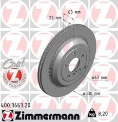 ZIMMERMANN Disc frana ZIMMERMANN 400.3663. 20