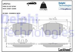 DELPHI set placute frana, frana disc DELPHI LP3711 - automobilus