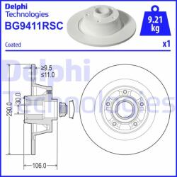 DELPHI Disc frana DELPHI BG9411RSC - automobilus