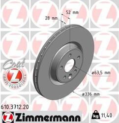 ZIMMERMANN Disc frana ZIMMERMANN 610.3712. 20