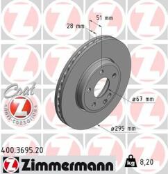 ZIMMERMANN Disc frana ZIMMERMANN COAT Z 400.3695. 20 (400.3695.20)