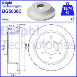 DELPHI Disc frana DELPHI BG5038C (BG5038C) - automobilus