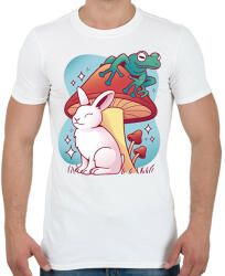 printfashion Nyúl és béka - Férfi póló - Fehér (12004089)