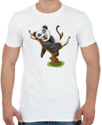 printfashion Panda jóga - Férfi póló - Fehér (12054562)