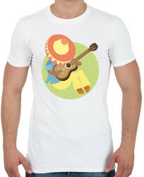 printfashion Mexikó-sombrero-gitár - Férfi póló - Fehér (12066272)