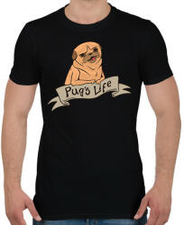 printfashion Pug's life - Férfi póló - Fekete (12037613)