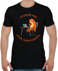 printfashion Nyugodj meg, attól megnyugszol - Vicces lajháros minta - ajándék ötlet - Férfi póló - Fekete (12014577)
